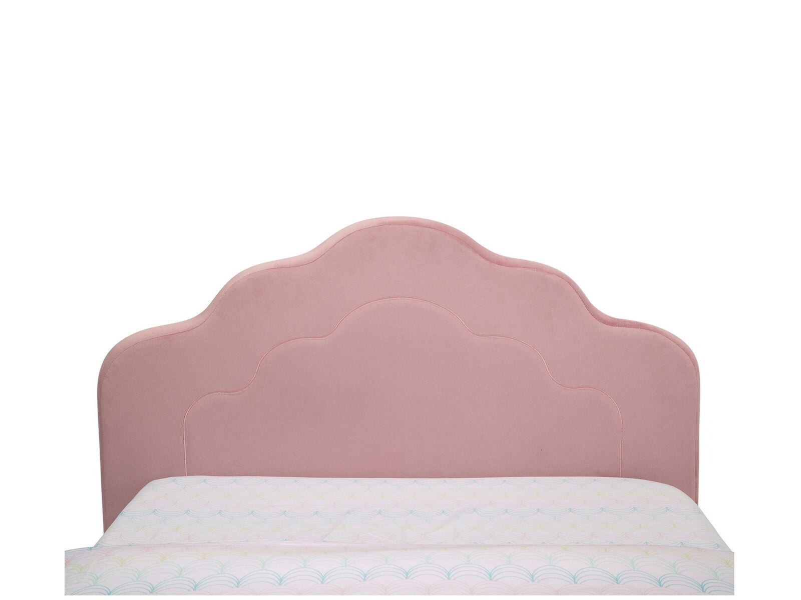 Scalloped Upholstered Twin Bed